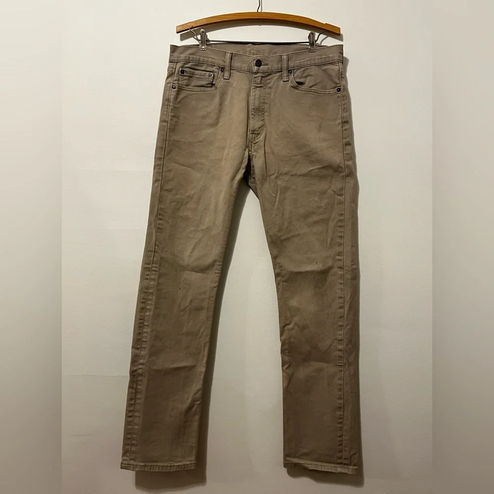 LEVI’S 501 Original Fit Twill Mens Jeans 34x32 Straight Leg Tan - Picture 1 of 12